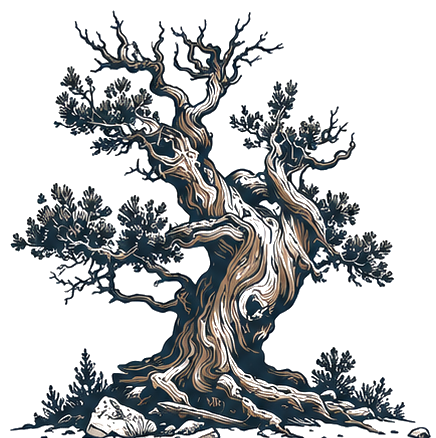 Engraving of an ancient bristlecone pine